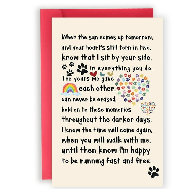 5 Pcs, Cadeaux Commémoratifs pour la Perte de Chien, Cadeaux de Sympathie pour Animaux, Cartes de Sympathie pour la Perte d'Animaux pour Propriétaires d'Animaux