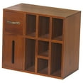 thumbnail image 2 of Caja de almacenamiento del compartimento del gabinete de almacenamiento de madera con la caja del escritorio del escritorio Organizador de escritorio, 2 of 8