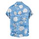 thumbnail image 4 of Mens Casual de Manga Corta Botón Abajo Camisas, Turndown Cuello Impreso Blusa, 4 of 6