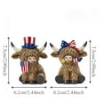 thumbnail image 2 of Highland Cow 4th of July Decor - Patriotic Outdoor Yard Statue for Memorial Day & Independence Day, Farmhouse Garden Decorations, American Flag Themed Home Decor, 2 of 2