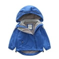 thumbnail image 3 of Kogui Girls Hooded Jacket Girls Plush Warm Jacket Hooded Soft Fleece Kids Winter Coat with Zipper and Pockets for Toddler Little Girls Sizes 12M-8Y (Blue,7-8 Years), 3 of 3