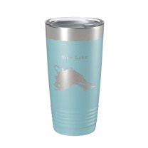 Bow Lake Map Tumbler Travel Mug Insulated Laser Engraved Coffee Cup New Hampshire 20 oz Light Blue