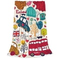 thumbnail image 2 of Fotbe London Symbols Manta de Franela Acolchonada con Estampado, Súper Suave y Esponjosa, Extra Grande para Sofá, Cama, Uso Todo el Año-60"x50", 2 of 7