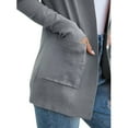 thumbnail image 5 of NIUREDLTD Women's Cardigan Women's Solid Color Knitted Jacket Solid Color Cotton Pocket Cardigan Outer Sweater Cardigan Sweaters For Women Grey L, 5 of 6