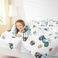 thumbnail image 4 of Feelyou Boys Police Motorcycle Full Size Comforter Sets, Cartoon Car Vehicle Bedding Comforter Set, Helicopter Airplane Reversible Bedding Sets, Lightweight Room Decor, 3 Pieces, 4 of 8