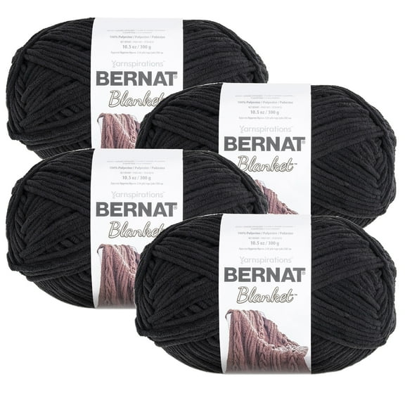 (Pack of 4) Bernat Blanket Big Ball Yarn-Coal
