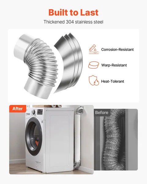 90 Degree 4-Inch Dryer Vent Elbow Kit - Includes 4 Clamps & Aluminum Foil Tape (2-Pack) for Efficient Ventilation
