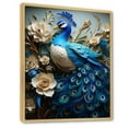 thumbnail image 2 of Designart "Vibrant Display Of A Peacock Amidst Flowers IV" Animals Peacock Floater Framed Canvas Wall Art, 2 of 5