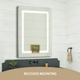 thumbnail image 2 of 24 x 30 InchFront Lighted Vanity Mirror，Recessed or Surface Mount Frameless Medicine Cabinet with 3 Adjustable Shelves and LED Lighting and Electrical Outlet, 2 of 7