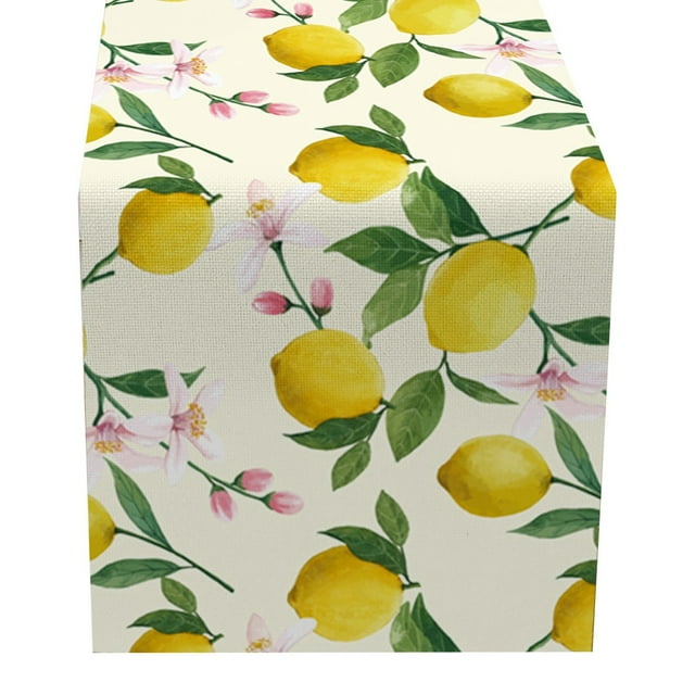 asddcavvf Petit Drapeau de Table Frais Printemps et Été Imprimé Fleur Lin Nappe 7 et Table de Noël Table d'Hiver 108 Pouces de Long
