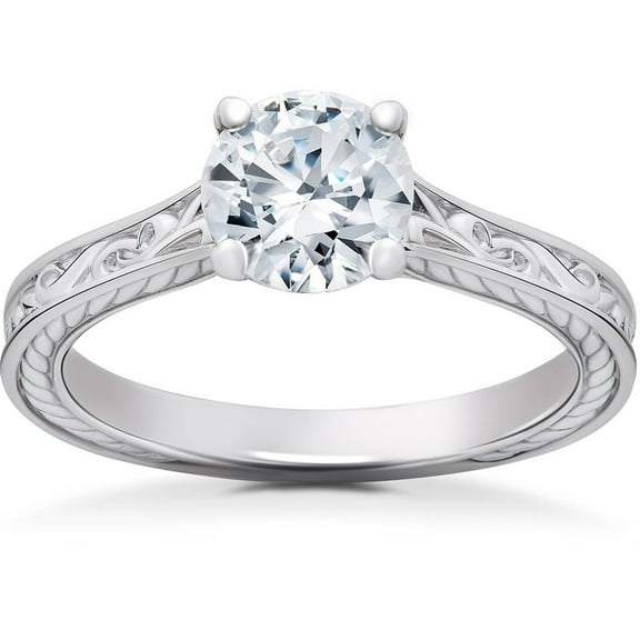 Empire Jewel 14K White Gold Over Rings - 1.7 Ct Round Cut Diamond Rings for Her - Engagement Designer Silver Rings for Women's - Forever Diamond Ring for Women's - Proposal Delicate Rings for Her