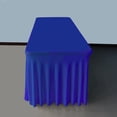 thumbnail image 3 of Gowinex Royal Blue 6' ft. Spandex Table Skirt 72Lx30Wx30H Rectangular Fitted Stretch Tablecloth, 3 of 6
