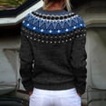 thumbnail image 4 of GrmtClth Fair Isle Cardigan Sweaters for Women Classic Button Down Knitted Sweaters Cozy Fit Long Sleeve Crewneck Winter Fall Knit Jacket Black M, 4 of 4