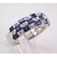 thumbnail image 4 of 2Ct Baguette Cut Simulated Blue Sapphire Women's Band Ring 14K White Gold Plated Silver, 4 of 5