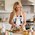thumbnail image 6 of Meggemo Easter Apron Bunny Print Decorative Kitchen Cooking Apron Holiday Party Home Baking Apparel Chef Accessory Adjustable Waist Practical Fun, 6 of 6