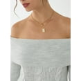 thumbnail image 6 of Off Shoulder Knitted Sweater, 6 of 6