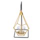 thumbnail image 4 of Portavelas de cristal de metal, elegante portavelas votivo dorado para hogar, oficina, bar, ambiente romántico, diseño único de pergamino, 4 of 14