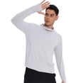 thumbnail image 4 of Men's Sun Protection Hoodie Full Zip Lightweight Cooling Long Sleeve Athletic Shirt with Thumb Holes for Fishing Hiking Outdoor,L,Gray, 4 of 8