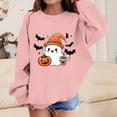 thumbnail image 3 of HAOTAGS Girls Halloween Sweatshirts, Crewneck Printed Long Sleeve Pullover Sweatshirts Pink Size 6, 3 of 4