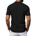 thumbnail image 6 of Kalauyu Men Short Sleeve Button Down Shirts Stand Collar Casual Summer Fashion Lightweight Solid Color Top, 6 of 7