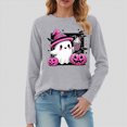 thumbnail image 2 of Towmus Halloween Shirts for Women Cute Ghost Graphic Tee Fall Long Sleeve Tops Casual Pullover Sweatshirt, 2 of 4