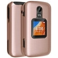 thumbnail image 1 of Case for Alcatel TCL Flip 2 Phone (2022), NakedcellPhone [Grid Texture] Slim Hard Shell Protector Cover for T408DL / TFALT408DCP - Rose Gold Pink, 1 of 7