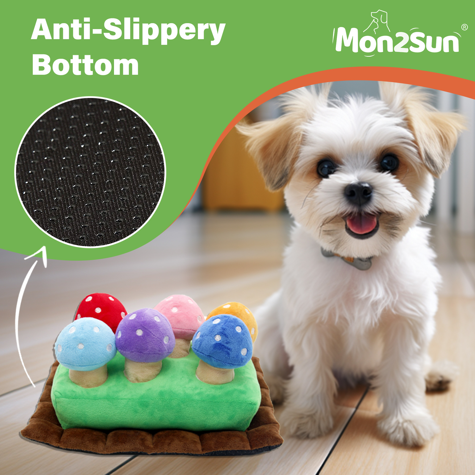Hide and Seek Dog Toy, Squeaky Interactive Puzzle Toys for Small and Medium Dogs - Mushrooms