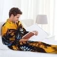 thumbnail image 6 of Sikiie Butterfly On Sunflower Mens Pajama Set, Soft Warm Long Sleeve Sleepwear, Cozy Button-Down Pjs for Men-Medium, 6 of 7