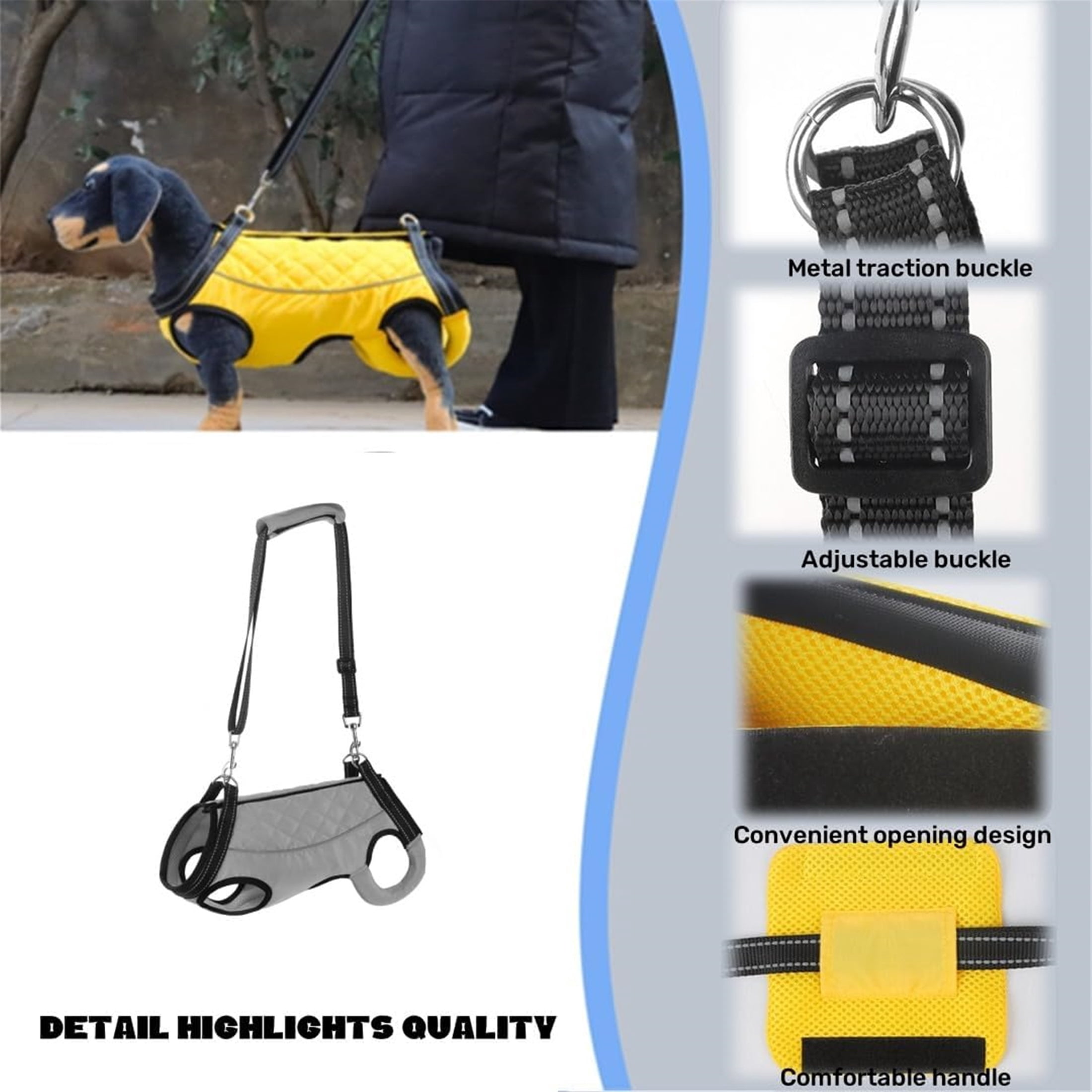 UOSIA Dog Lift Harness,Dog Lift Sling,Full Body Dog Lifter Vest Harness Can be Pulled