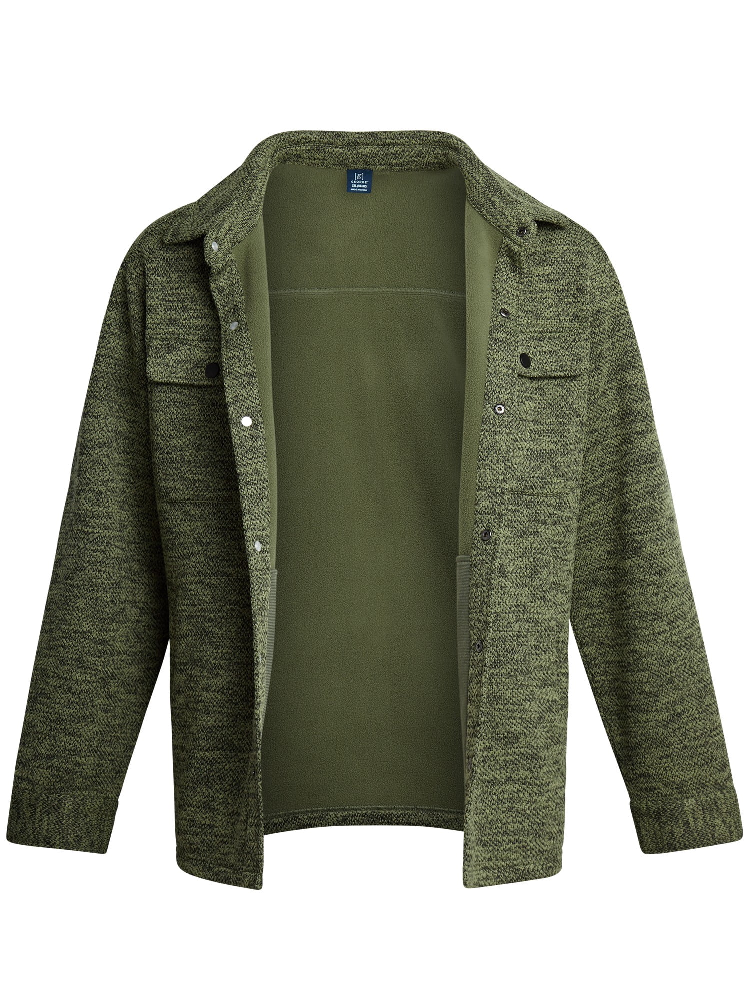 George Men's and Big Men's Knit Fleece Shirt Jacket, Sizes S-3XL