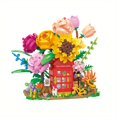 thumbnail image 1 of 1208 Pieces Of Small Particles Building Blocks Eternal Flower Telephone Booth Street Scene Puzzle Three-dimensional Puzzle Toy Building Blocks Ornaments, 1 of 4