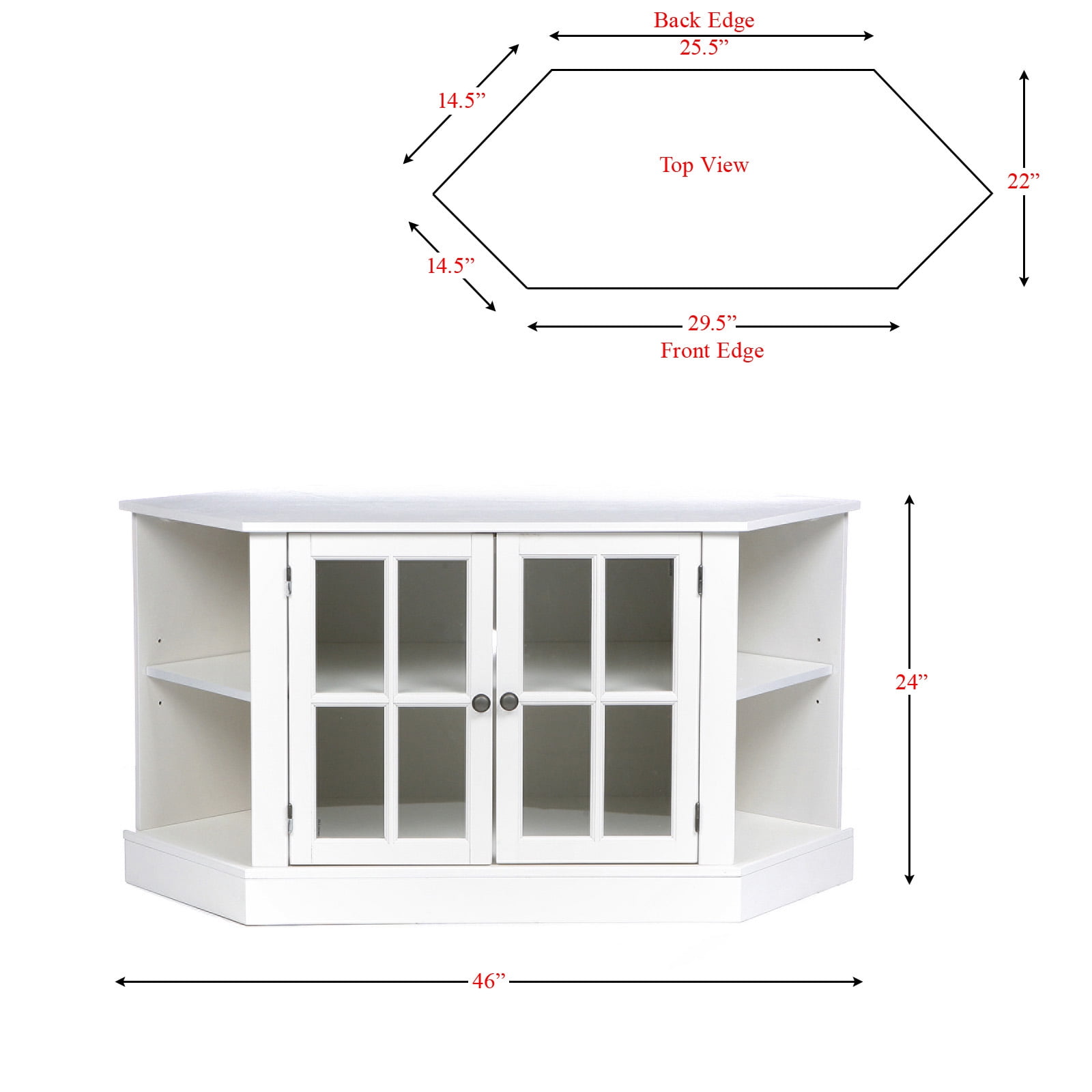 Davenport Black Corner Media Stand For Tvs Up To 42 Walmart Com