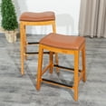 thumbnail image 6 of Cterwk 30" Bar Stool, Natural Finish, Brown Leather Seat, 6 of 7
