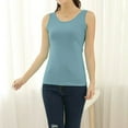 thumbnail image 2 of Hueook Womens Vest Women's Summer Wide I-shaped Slim Base Inner Versatile Slim Round Neck Green M, 2 of 7