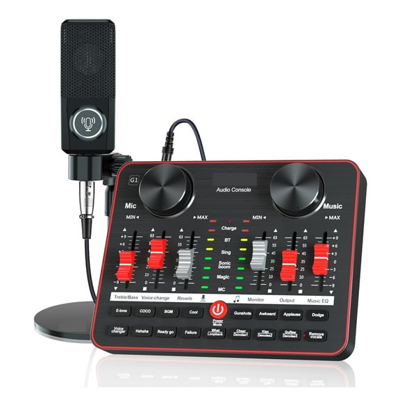 Sound Card G1 & L3 Condenser Microphone Set USB Sound Mixer Mic Audio Interface Sound Board For Phone Recording Live Streaming ,Easy to Operate
