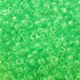 thumbnail image 1 of Lime Green Transparent Pony Crow Beads Large Hole Made in USA 6x9mm, 1 of 4