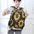 thumbnail image 6 of FORMRS School Backpack 17" Student Travel Bag with Laptop Compartment, Black Sunflower Pattern, 6 of 7