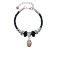 thumbnail image 2 of Delight Jewelry Silvertone Egg Pink & Lavender Daughter Celtic Knot Leather Bead Bracelet, 7"+2" Extender, 2 of 4