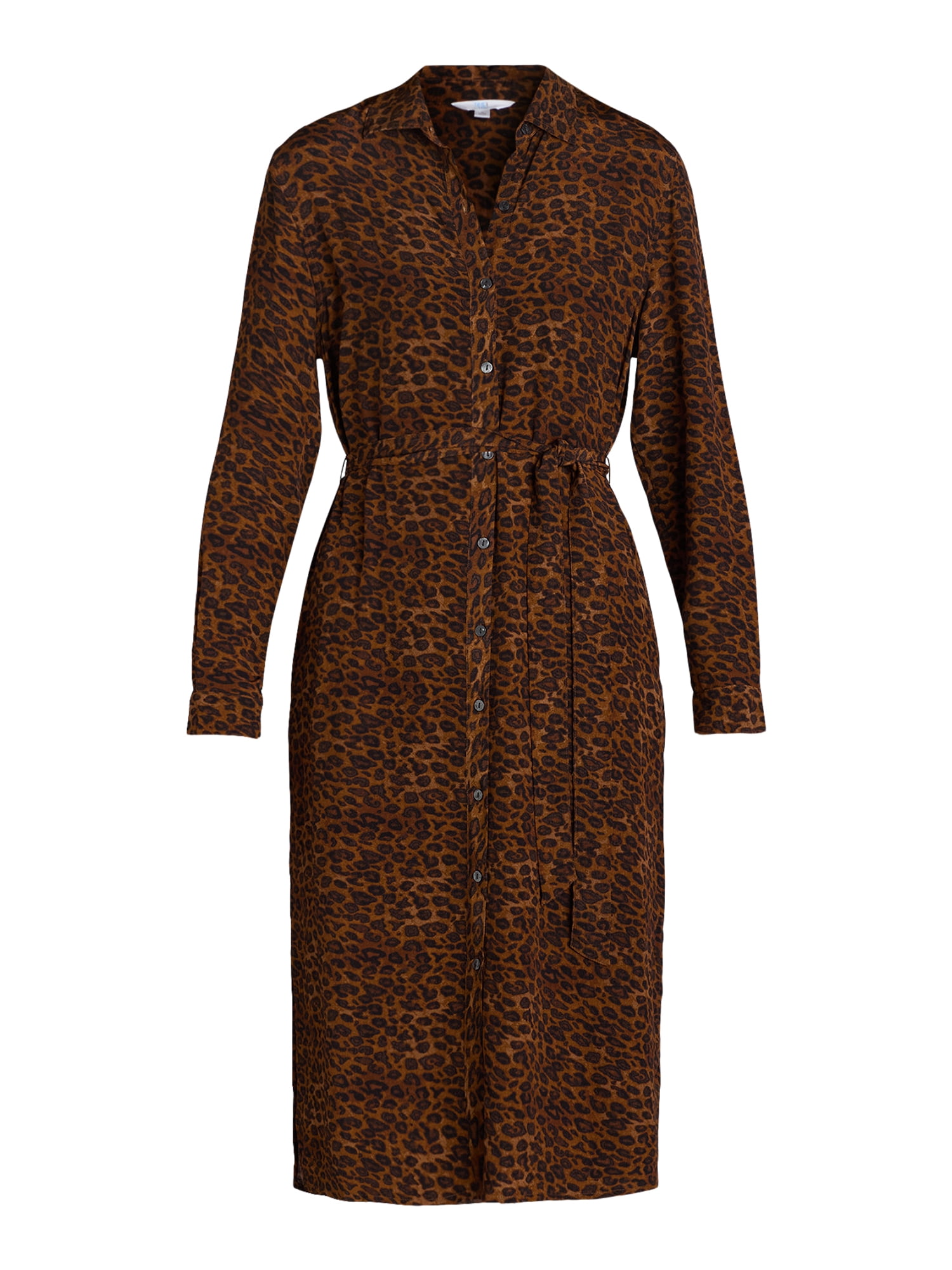 Time and Tru Women’s and Women's Plus Shirt Dress with Long Sleeves, Sizes XS-4X