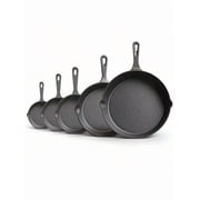 Senmeo 4-Piece Cast Iron Skillet Set - Pre-Seasoned Chef Grade (10/8/6/5), Heavy-Duty Restaurant Quality, Oven-Suitable For Searing, Baking, Frying & Camping