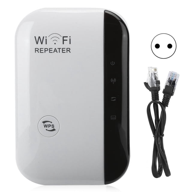 Repetidor Amplificador de señal WiFi Puerto Ethernet de 300 M Montaje en pared Blanco para botón WPS (100 y 240 V) (Enchufe de la UE)