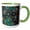 Green/White, variant on 3drose, Teal and Image of Copper Image of Watercolor Flower Splash Pattern, 15oz Mug