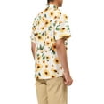 thumbnail image 3 of Unique Bargains Men's Summer Sunflower Printed Short Sleeve Button Down Shirt M White, 3 of 6