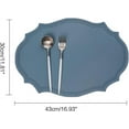 thumbnail image 5 of UU&T Double-Texture Faux Leather Placemats Set of 6, Washable Heat Insulation Mats Watertight and Non-Slip for Home Kitchen Coffee Shops Restaurants,Blue, 5 of 7