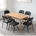 thumbnail image 2 of Folding Chairs 6 Pack,Portable Stackable Seat with Steel Frame and Soft PU Cushion(Black), 2 of 9
