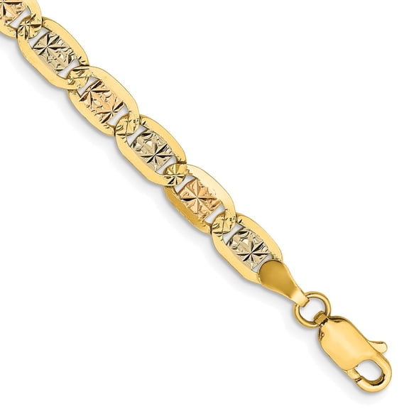 Auriga Fine Jewelry 14K Tri-Color Gold 4.65mm Valentino Chain Bracelet 8inch for Women
