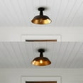 thumbnail image 6 of JONATHAN Y Camila 14" 1-Light Classic Industrial Indoor/Outdoor Iron LED Semi Flush Mount, Wood Finish/Copper, JYL7617G, 6 of 9