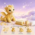 thumbnail image 5 of FURNIX Diy Felt Sewing Kit Yellow Dragon Patchwork Animal,3D Stuffed Plush Craft For Adults Beginners With Pre Cut Fabric,Handmade Mythical Creature Home Decor, 5 of 7