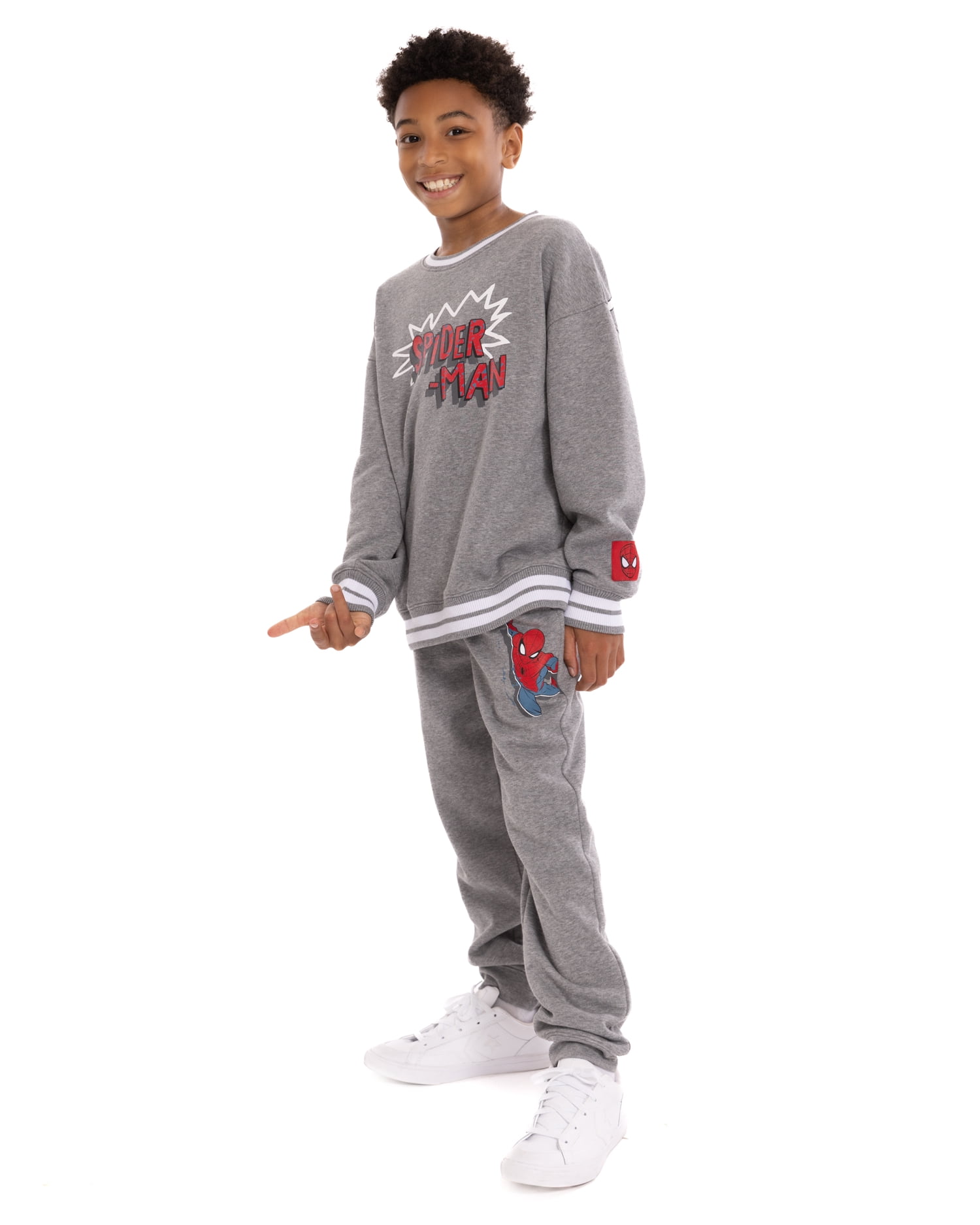 Spider-Man Boys Crewneck Sweatshirt and Jogger Pants Set, 2 Piece, Sizes 4-16