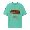 thumbnail image 3 of 250th Anniversary National Flag Print Men Shirts, Casual CrewNeck Short Sleeves Men Shirts Liberty Bell Patriotic T-Shirt, 250 Years Usa Birthday Graphic Tees Mens Tops Green XXL, 3 of 5